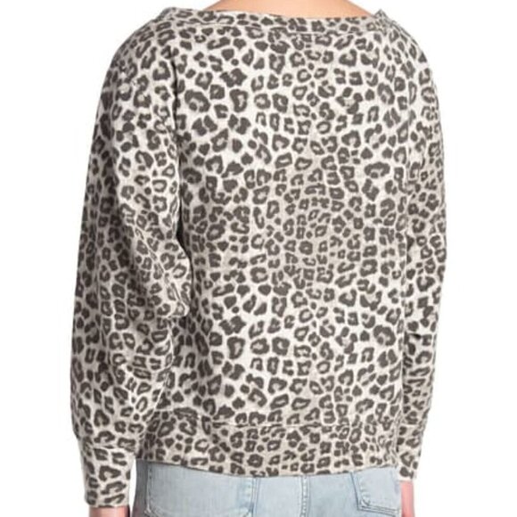 NEW Good American Cheetah Print Pullover Sweatshirt - Picture 2 of 7